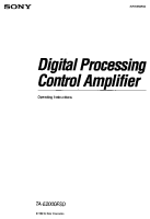 Sony TA-E2000ESD - Owners Manual
